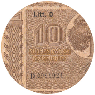 10 Markkaa 1939 Litt.D